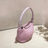 Handwoven Full Grain Leather Hobo Bag | Vintage Basketweave Shoulder & Crossbody Bag
