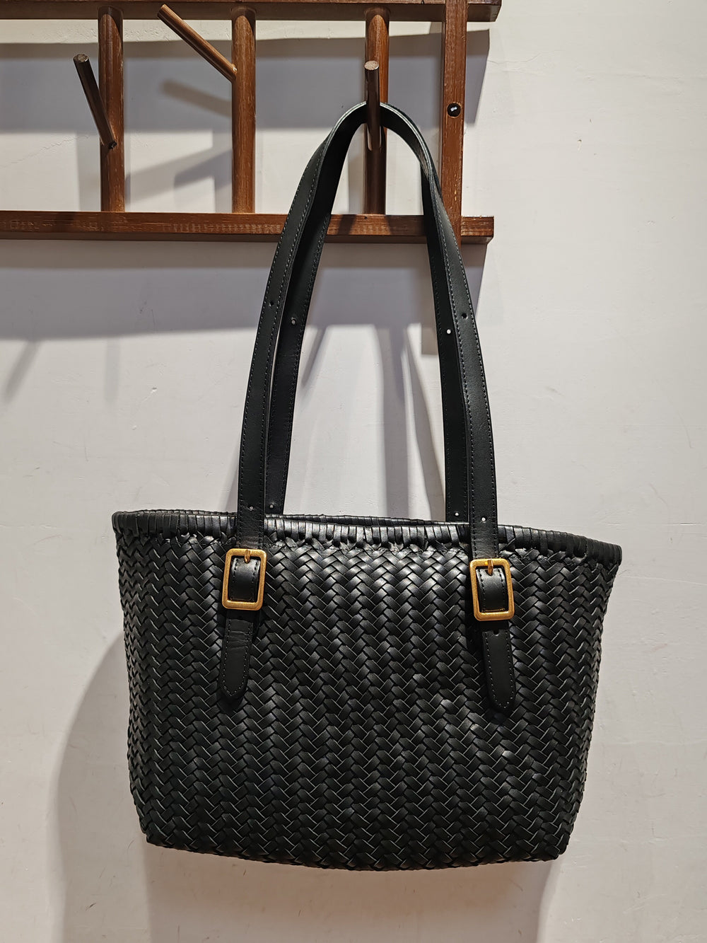 Handwoven Cowhide Leather Basket Tote Bag | Women's Shoulder Hobo Bag