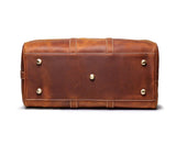 Handmade Full Grain Leather Duffle Bag – Vegetable-Tanned Cowhide Holdall | Brass Hardware, YKK Zippers & Padded Shoulder Strap - Image 7