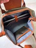Handmade nylon cowhide work tote X-large size – travel commuter bag with personalised initials