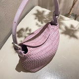 Handwoven Full Grain Leather Hobo Bag | Vintage Basketweave Shoulder & Crossbody Bag