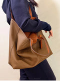 Reversible Full Grain Togo Leather Tote Bag | Two-Tone Everyday Carry Bag