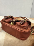 Vintage Distressed Leather Saddle Bag | Unisex Crossbody Shoulder Bag | Full Grain Cowhide Handbag