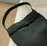 Togo Leather Slouchy Tote Bag – Large Minimalist Shoulder Bag | Scratch-Resistant Lychee Grain Cowhide, Fits 13" Laptop