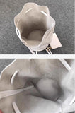 Minimalist Leather Drawstring Bucket Bag, 3 in 1 Cowhide Leather Bucket Backpack, Women Shoulder Bag, Designer Tote Bag, Gift For Her/Him