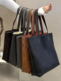 Reversible Full Grain Togo Leather Tote Bag | Two-Tone Everyday Carry Bag