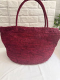 Handwoven Raffia Straw Tote Bag | Women's Large Vacation Beach Bag with Scarf