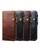 Handmade Leather iPhone and Samsung Case: Vintage Style Phone Cases, Card Slots & Strap