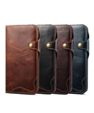 Handmade Leather iPhone and Samsung Case: Vintage Style Mobile Wallet Cases, Card Slots & Strap