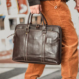 Handcrafted Italian Full Grain Leather Briefcase for Men | Luxury Executive Laptop & Business Satchel