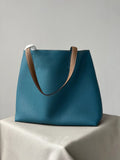 Reversible Full Grain Togo Leather Tote Bag | Two-Tone Everyday Carry Bag