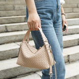 2024 Summer Collection: Luxurious Lambskin Woven Handbag for Women | Handcrafted Versatile Vintage-Inspired Shoulder Crossbody Bag