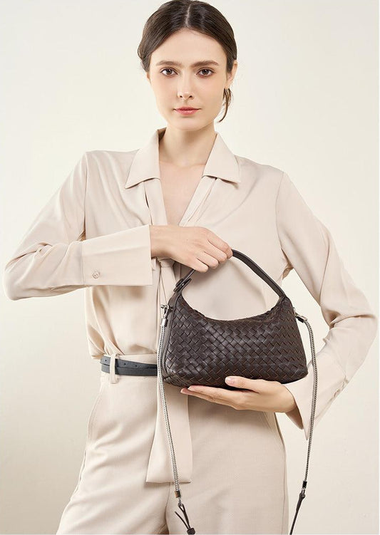 2024 Summer Collection: Luxurious Lambskin Woven Handbag for Women | Handcrafted Versatile Vintage-Inspired Shoulder Crossbody Bag