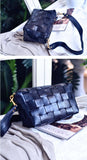 Handwoven Full Grain Leather Crossbody Bag | Vintage Women's Shoulder Bag