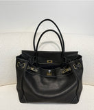 Handcrafted Water-Dyed Cowhide Leather Structured Tote Bag | Women's Vintage Old-Money Style Large Shoulder Bag