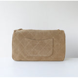 Quilted Suede Chain Flap Bag for Women | Vintage Matte Cowhide Shoulder & Crossbody Messenger Purse | Diamond-Quilted Autumn Winter Bag in Four Sizes