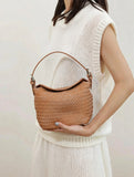 Handwoven Full Grain Leather Hobo Bag | Vintage Basketweave Shoulder & Crossbody Bag