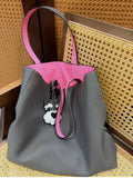 Reversible Full Grain Togo Leather Tote Bag | Two-Tone Everyday Carry Bag