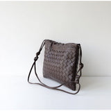 Luxurious Handwoven Lambskin Handbag Drawstring, Genuine Leather Shoulder Bucket Bag for Women