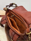 Vintage Distressed Leather Saddle Bag | Unisex Crossbody Shoulder Bag | Full Grain Cowhide Handbag