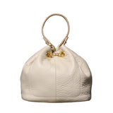 Handcrafted Top Grain Cowhide Leather Mini Bucket Bag | Women's Drawstring Chain Crossbody Purse