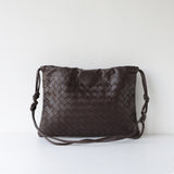 Luxurious Handwoven Lambskin Handbag Drawstring, Genuine Leather Shoulder Bucket Bag for Women
