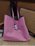 Reversible Full Grain Togo Leather Tote Bag | Two-Tone Everyday Carry Bag