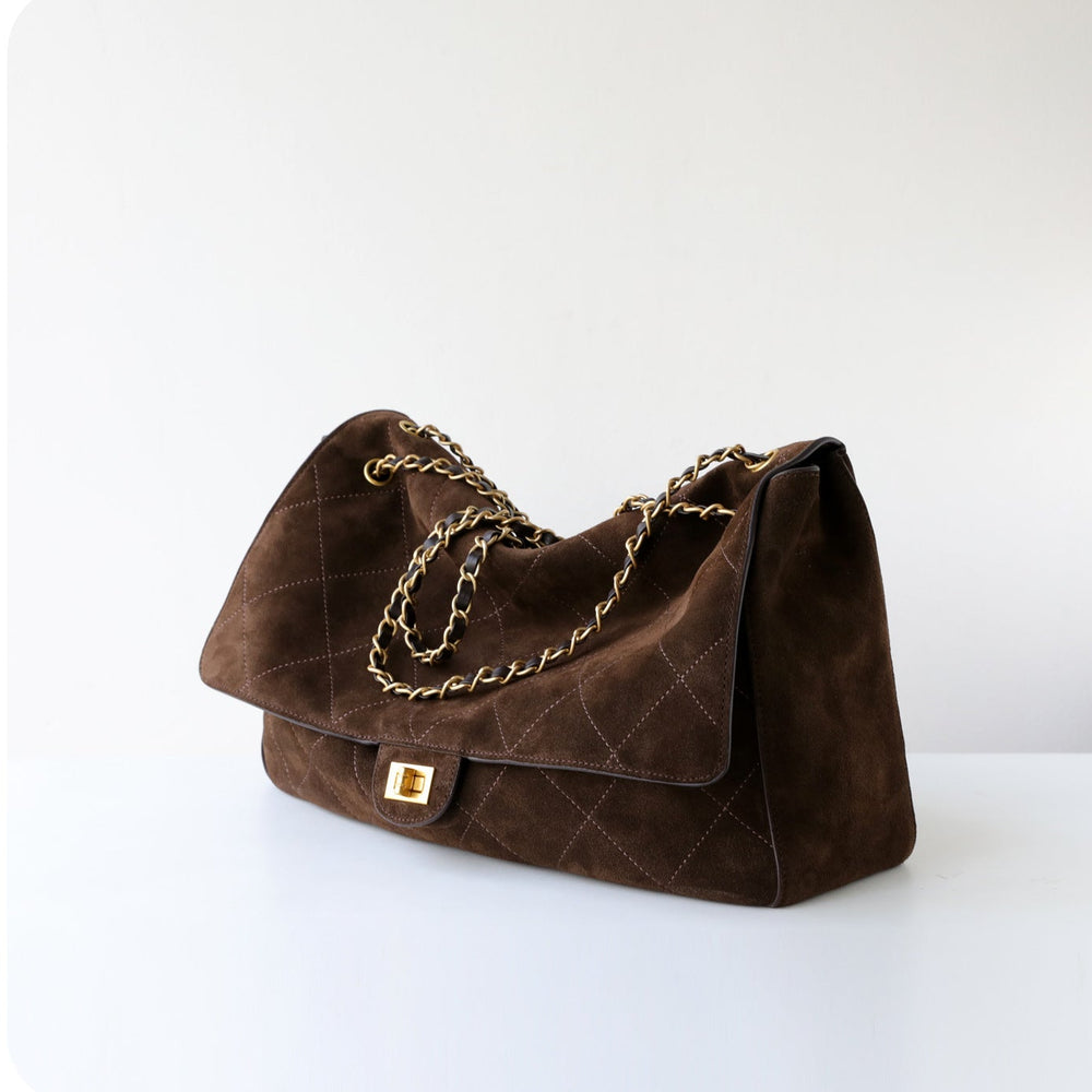 Quilted Suede Chain Flap Bag for Women | Vintage Matte Cowhide Shoulder & Crossbody Messenger Purse | Diamond-Quilted Autumn Winter Bag in Four Sizes