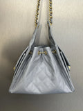Quilted Diamond Leather Drawstring Hobo Bag – Gold Chain Strap | Lambskin & Cowhide Shoulder Bag for Women