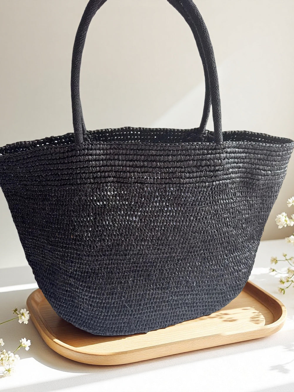 Natural raffia straw tote bag multiple colours – handwoven women's beach vacation bag 8 colours
