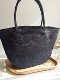 Natural raffia straw tote bag multiple colours – handwoven women's beach vacation bag 8 colours