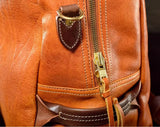 Vegetable Tanned Italian Full Grain Leather Travel Bag | Handcrafted Vintage Minimalist Business Duffel & Shoulder Bag