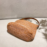 Handwoven Full Grain Leather Hobo Bag | Vintage Basketweave Shoulder & Crossbody Bag