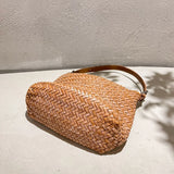 Handwoven Full Grain Leather Hobo Bag | Vintage Basketweave Shoulder & Crossbody Bag