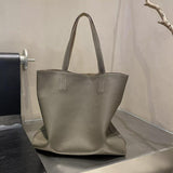 Reversible Full Grain Togo Leather Tote Bag | Two-Tone Everyday Carry Bag