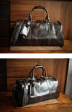 Men's Handmade FullGrain Leather Travel Duffel – Large Crazy Horse Leather Weekender | Carry-On Bag for Business, Camping & Short Trips