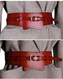 Wide Cowhide Leather Waist Belt | Handmade Women's Cinch Belt for Dresses, Coats & Sweaters