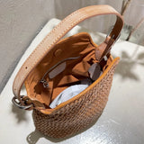 Handwoven Full Grain Leather Hobo Bag | Vintage Basketweave Shoulder & Crossbody Bag