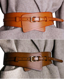 Wide Cowhide Leather Waist Belt | Handmade Women's Cinch Belt for Dresses, Coats & Sweaters