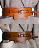 Wide Cowhide Leather Waist Belt | Handmade Women's Cinch Belt for Dresses, Coats & Sweaters