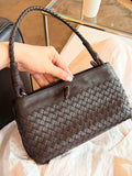Woven Lambskin Leather Shoulder Bag | Handcrafted Vintage Crossbody Bag