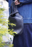 Vintage Leather Knot-Handle Bucket Bag | Handmade Soft Cowhide Mini Handbag