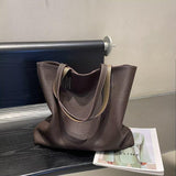 Reversible Full Grain Togo Leather Tote Bag | Two-Tone Everyday Carry Bag