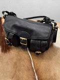 Vintage Distressed Leather Saddle Bag | Unisex Crossbody Shoulder Bag | Full Grain Cowhide Handbag
