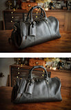 Men's Handmade FullGrain Leather Travel Duffel – Large Crazy Horse Leather Weekender | Carry-On Bag for Business, Camping & Short Trips