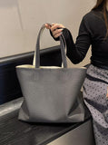 Reversible Full Grain Togo Leather Tote Bag | Two-Tone Everyday Carry Bag