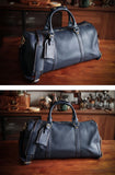 Men's Handmade FullGrain Leather Travel Duffel – Large Crazy Horse Leather Weekender | Carry-On Bag for Business, Camping & Short Trips