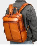 Full Grain Leather Backpack for Men | Vintage Handcrafted Cow hide Business Bag | Large Laptop Commuter Backpack
