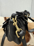 Vintage Distressed Leather Saddle Bag | Unisex Crossbody Shoulder Bag | Full Grain Cowhide Handbag