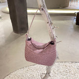 Handwoven Full Grain Leather Hobo Bag | Vintage Basketweave Shoulder & Crossbody Bag